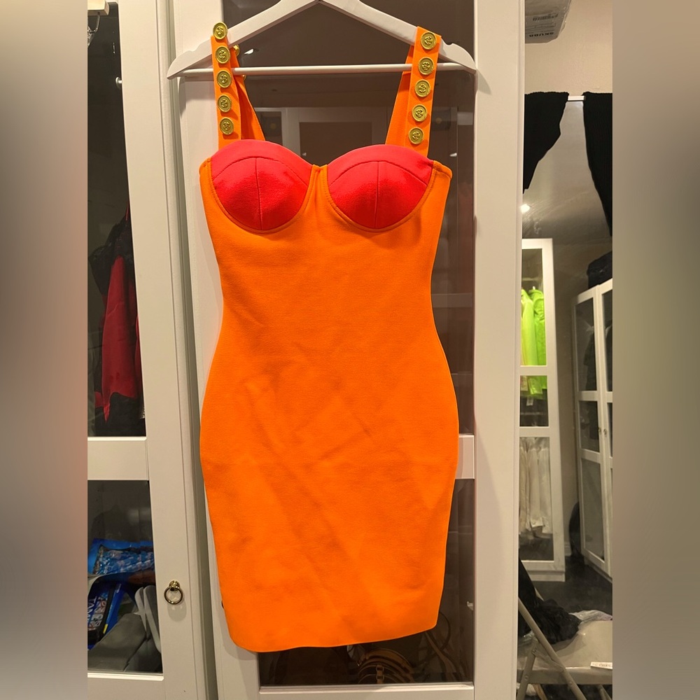 Orange dress vintage unbranded